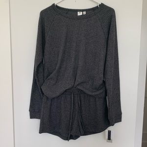 BP. dark grey waffle material pajama set